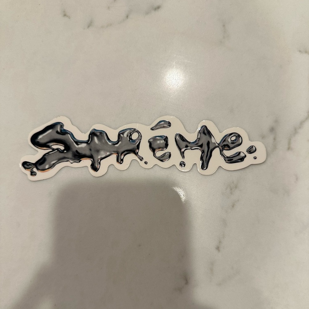 Supreme Metallic Black Sticker
